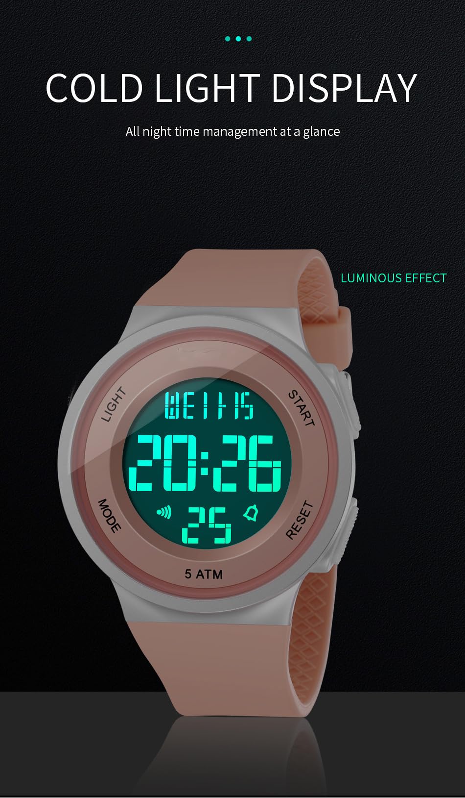 Foto 3 | Reloj Digital Led Impermeable Senrud Fashion para Mujer - Venta Internacional