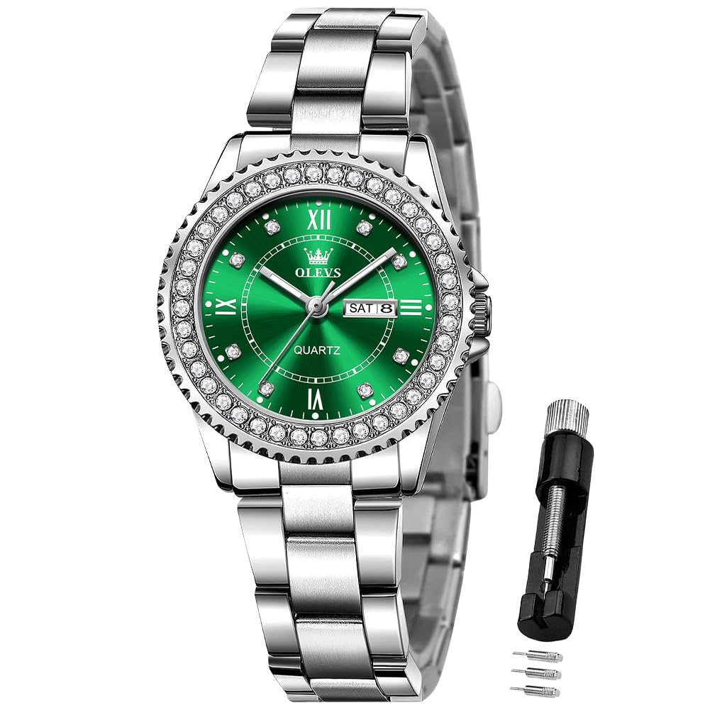 Foto 2 pulgar | Reloj OLEVS Green Lujoso y Moderno de Acero Inoxidable - Venta Internacional