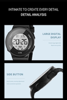 Foto 6 | Reloj digital deportivo LED impermeable para mujer Senrud Fashion 5 ATM - Venta Internacional