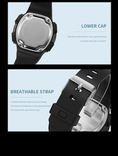 Foto 7 | Reloj digital deportivo LED impermeable para mujer Senrud Fashion 5 ATM - Venta Internacional
