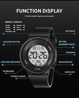 Foto 4 | Reloj Senrud Fashion Led Digital 5 Atm Impermeable para Mujer - Venta Internacional