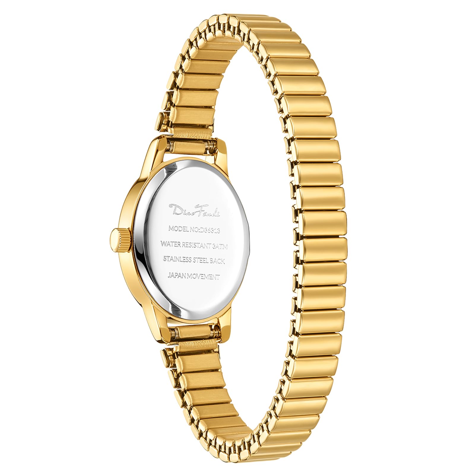 Foto 4 pulgar | Reloj de Acero Inoxidable Dorado con Banda Elástica para Mujer - Venta Internacional