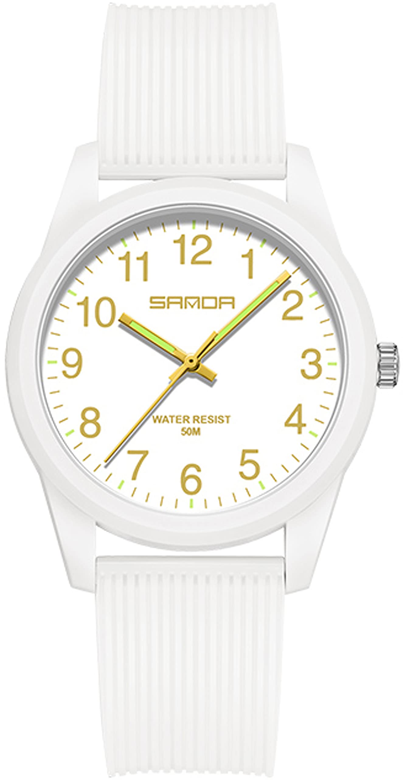 Foto 2 pulgar | Reloj Deportivo Findtime Resistente al Agua 50m Diseño Minimalista Correa de Silicona Blanca - Venta Internacional