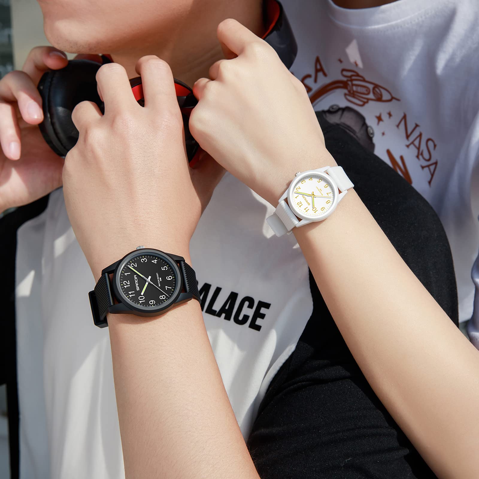 Foto 4 pulgar | Reloj Deportivo Findtime Resistente al Agua 50m Diseño Minimalista Correa de Silicona Blanca - Venta Internacional