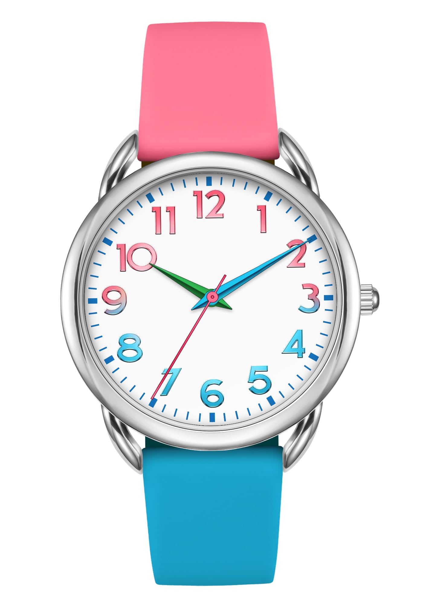 Foto 2 pulgar | Reloj Bisley de Silicona Rosa y Azul 38mm para Mujer - Venta Internacional