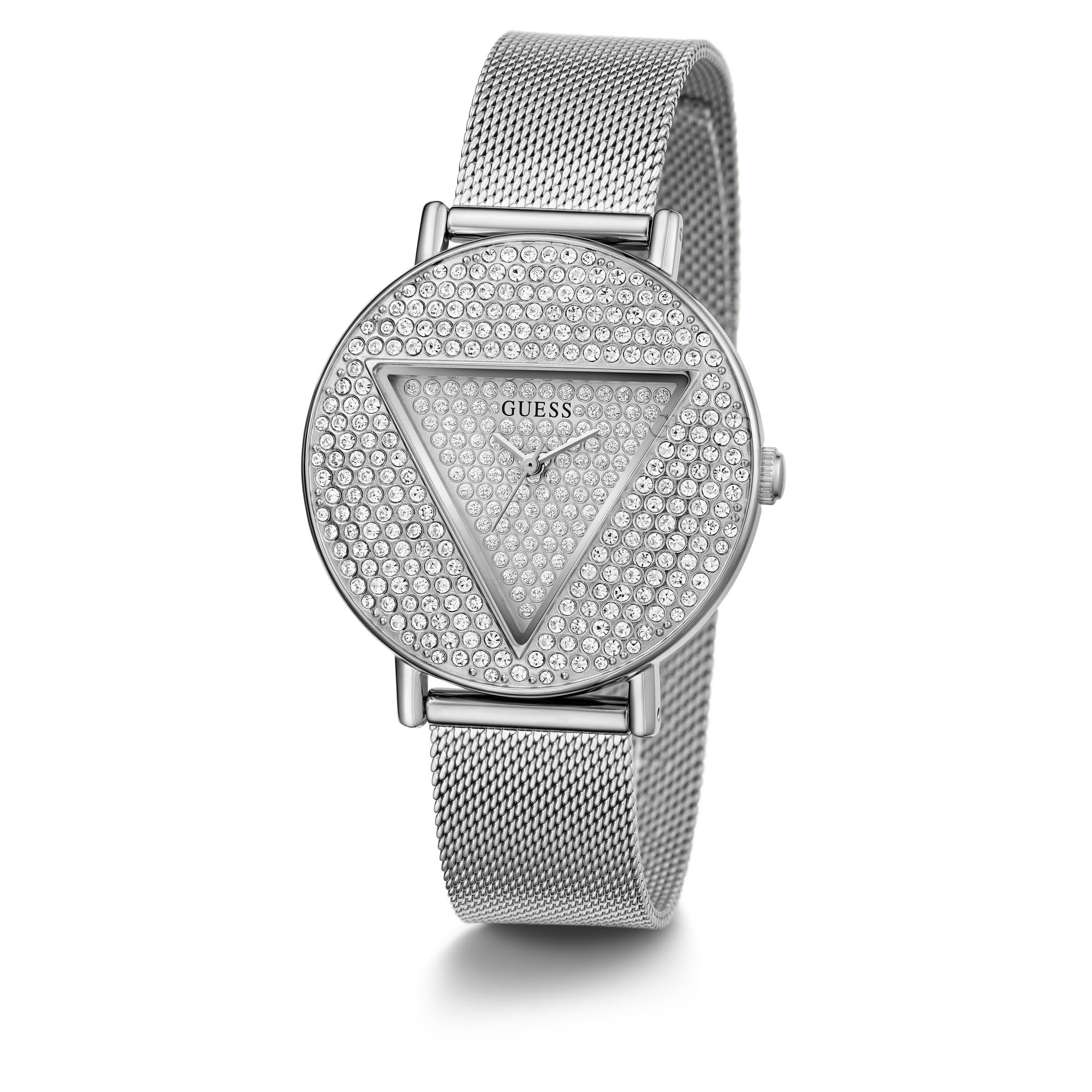Foto 5 pulgar | Reloj Guess Esfera Plateada para Mujer  - Venta Internacional