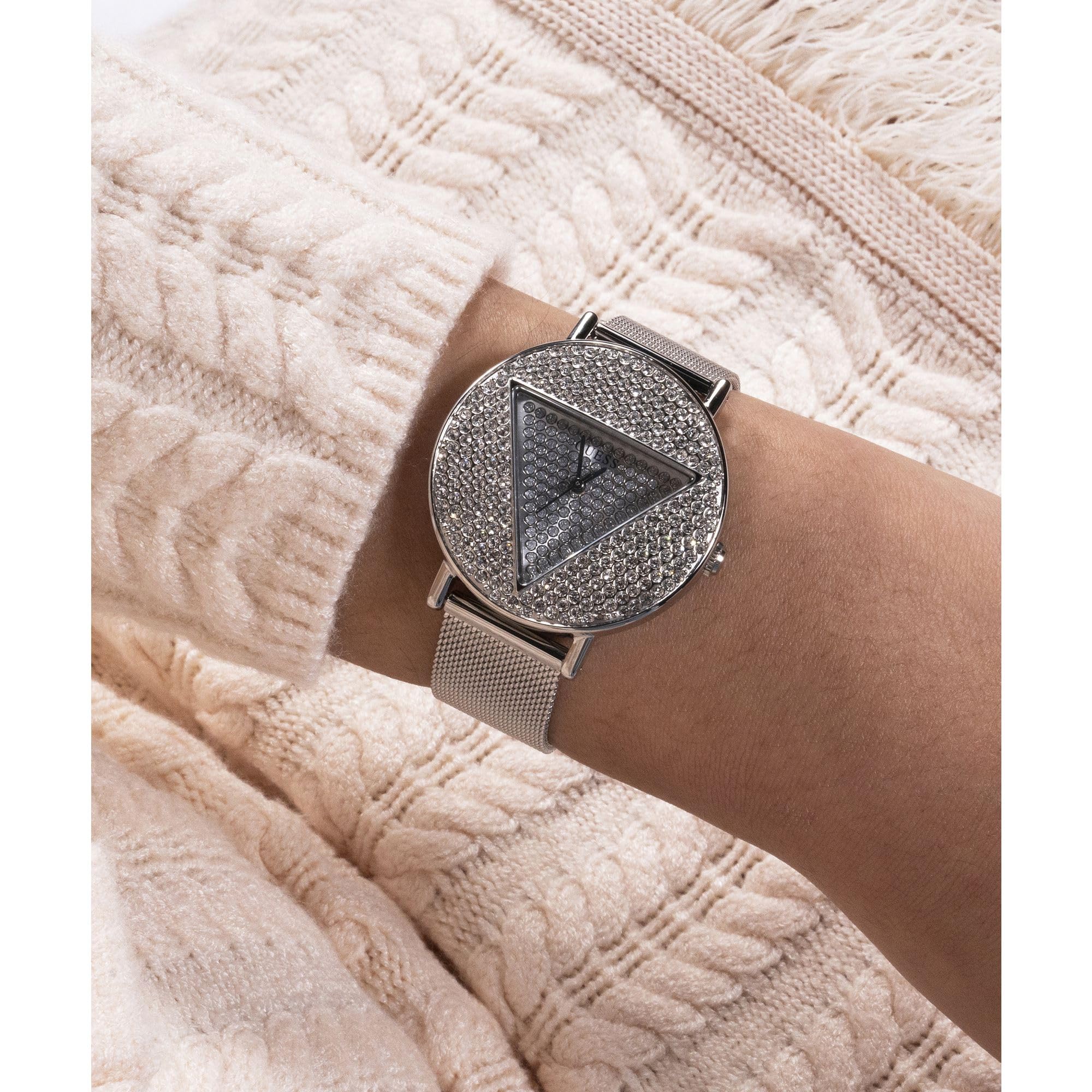 Foto 8 pulgar | Reloj Guess Esfera Plateada para Mujer  - Venta Internacional