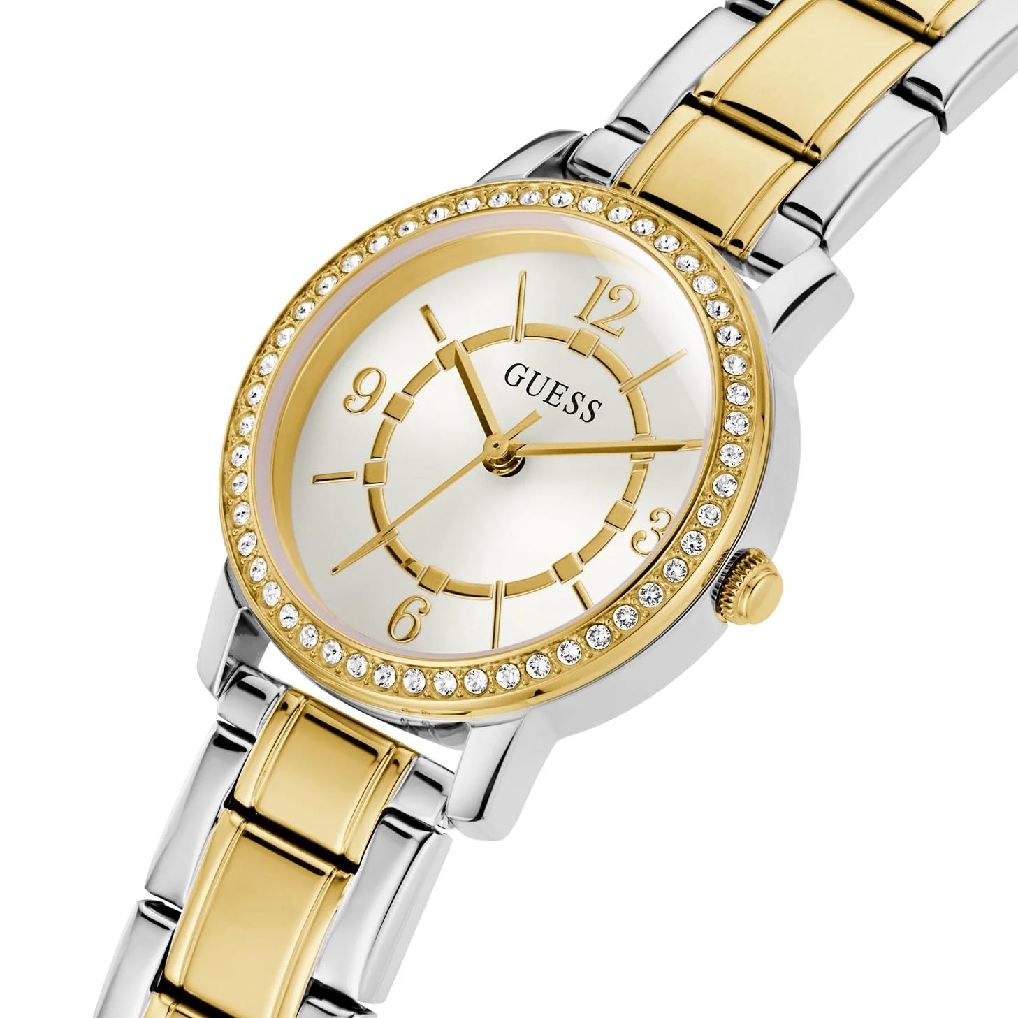 Foto 4 pulgar | Reloj Guess 28 mm Tono Plata con Dorado para Mujer - Venta Internacional