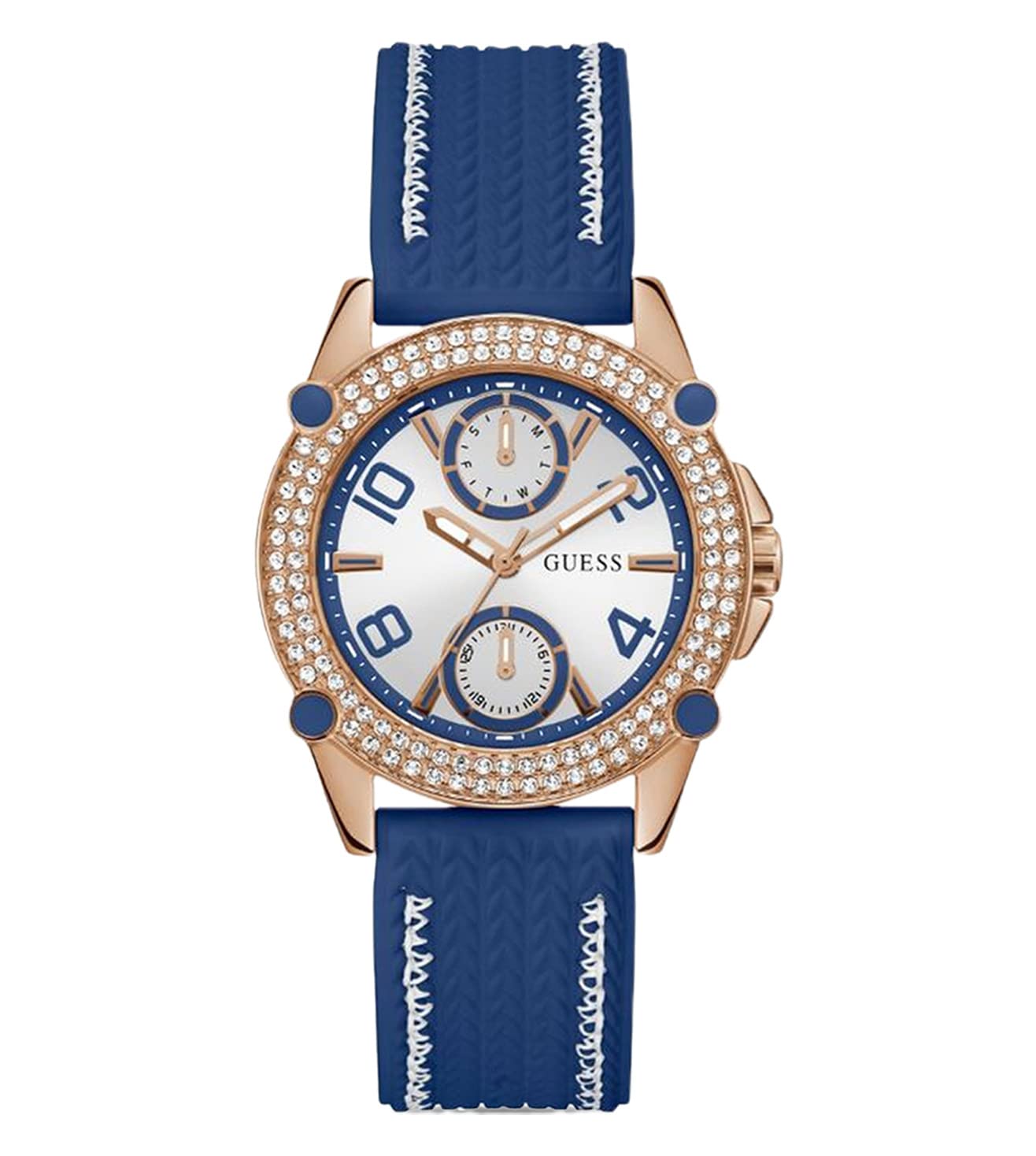 Foto 2 pulgar | Reloj Guess Correa de Silicona Azul 38 mm para Mujer - Venta Internacional