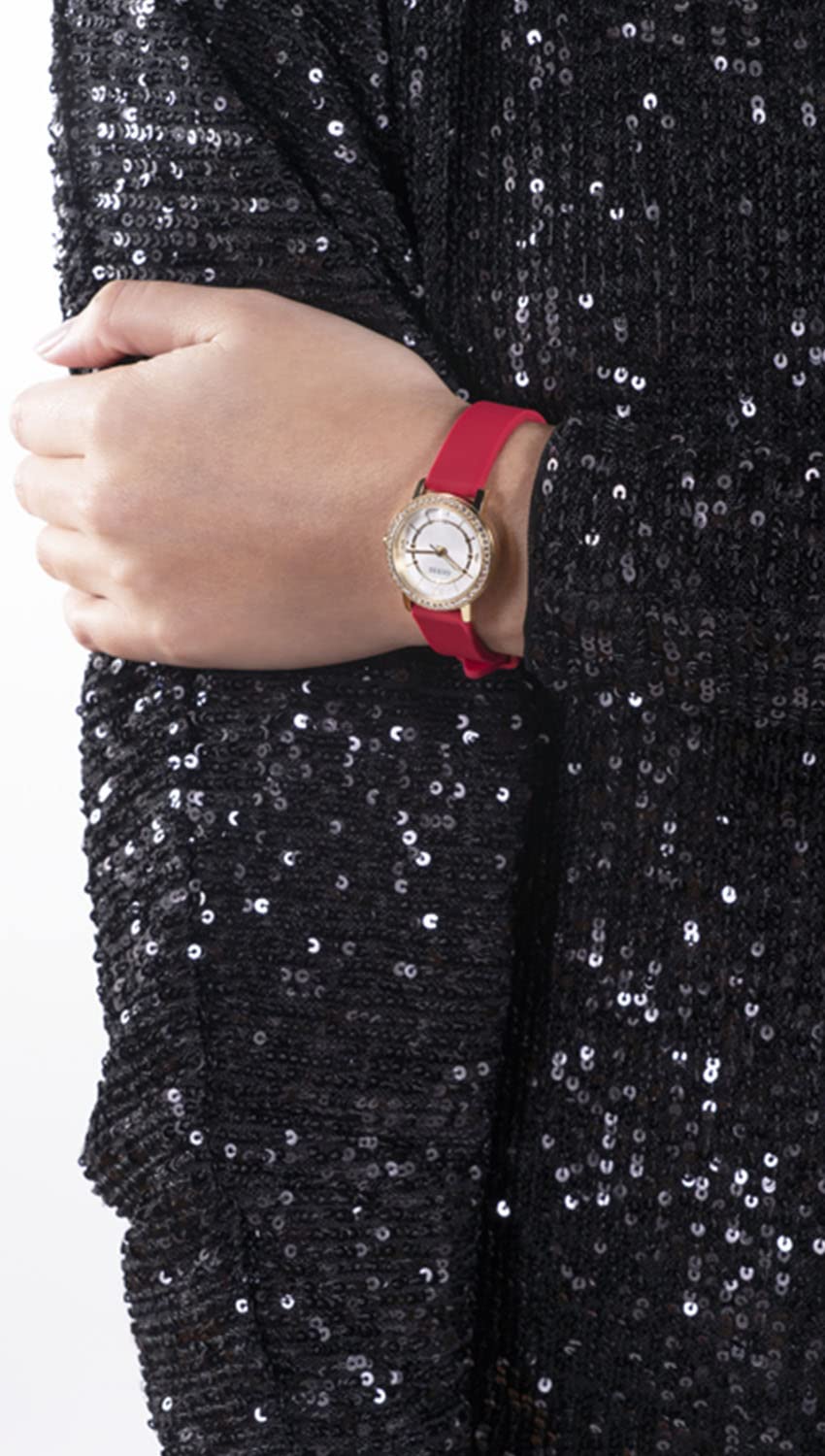 Foto 3 pulgar | Reloj Guess Correa Roja 25 mm para Mujer - Venta Internacional