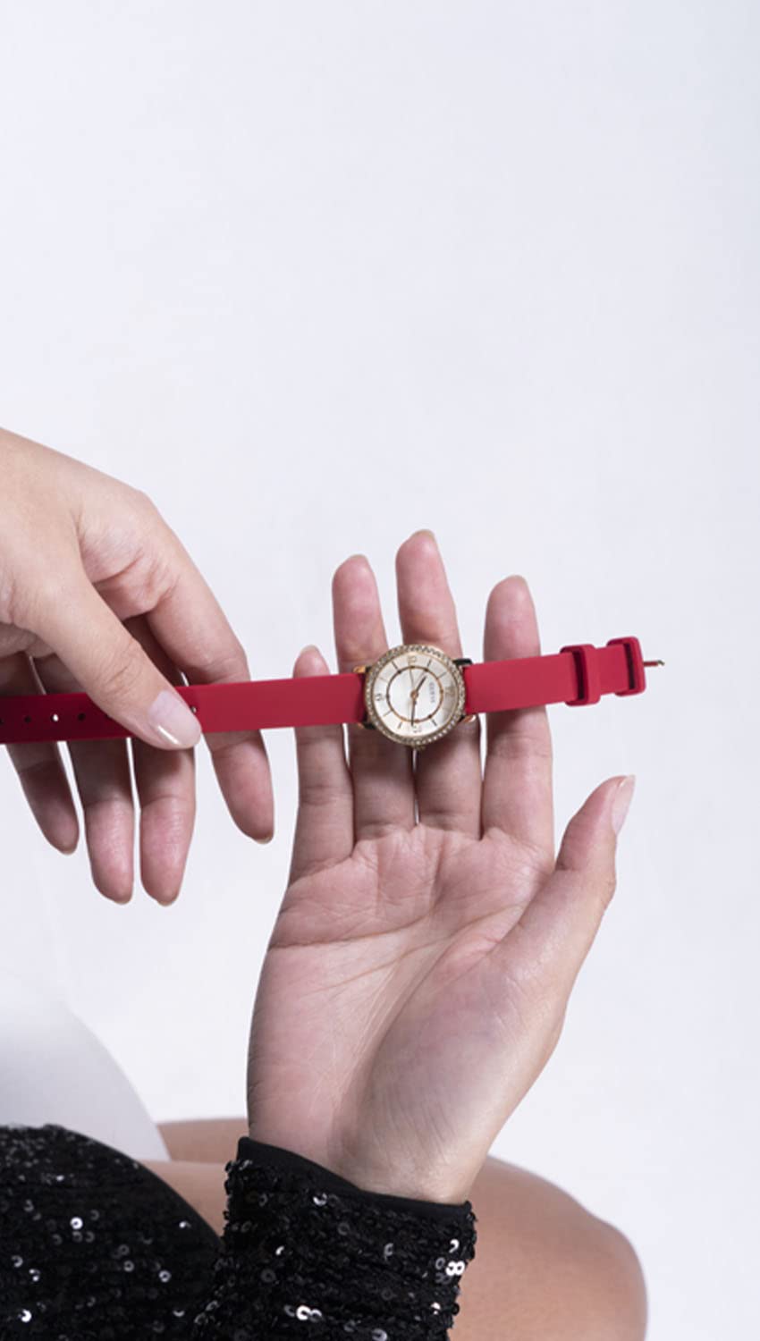 Foto 4 | Reloj Guess Correa Roja 25 mm para Mujer - Venta Internacional