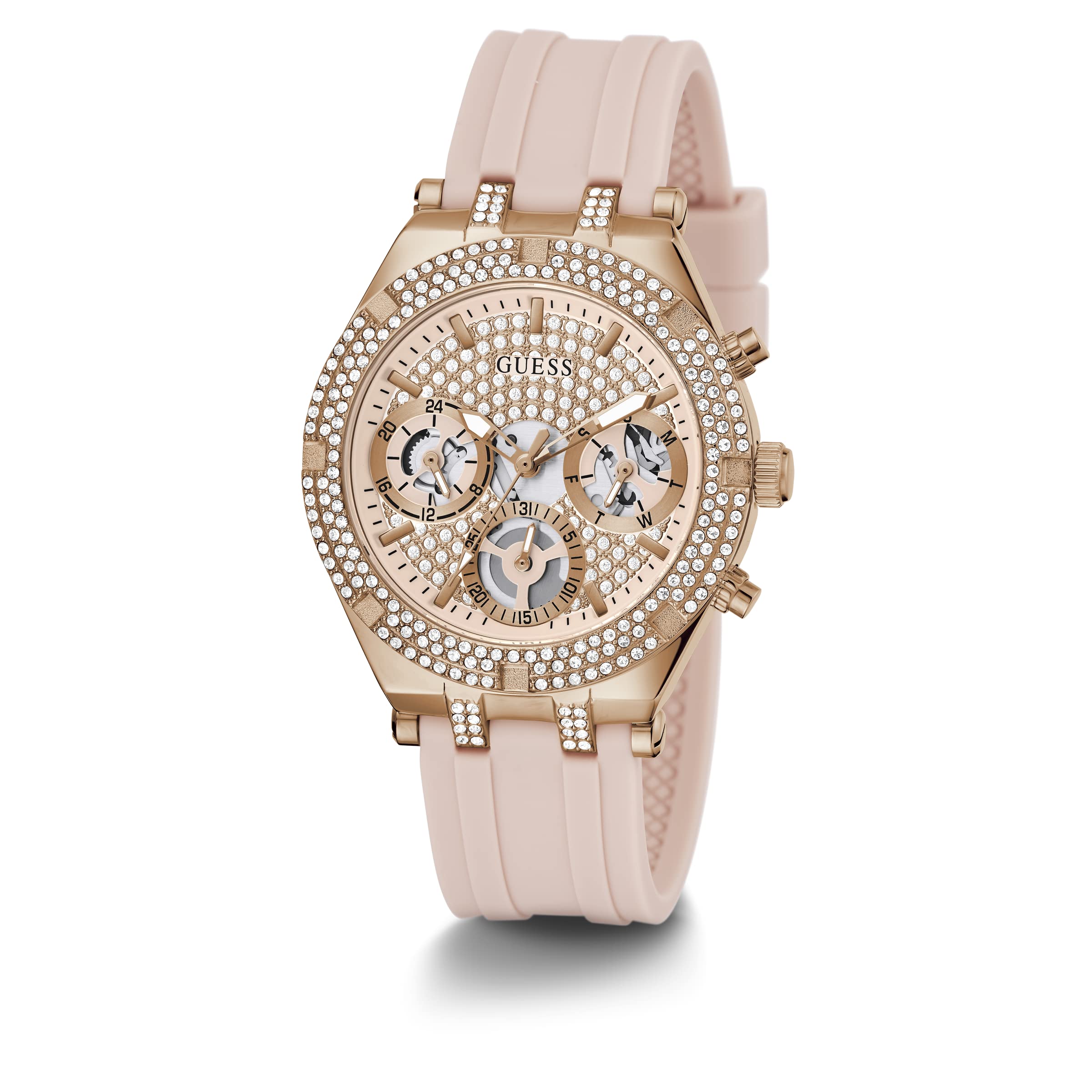 Foto 4 pulgar | Reloj Guess para Mujer Cristal Tallado Rosa - Venta Internacional