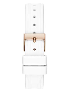 Foto 3 | Reloj Guess Silicona Blanca Cristalina - Venta Internacional
