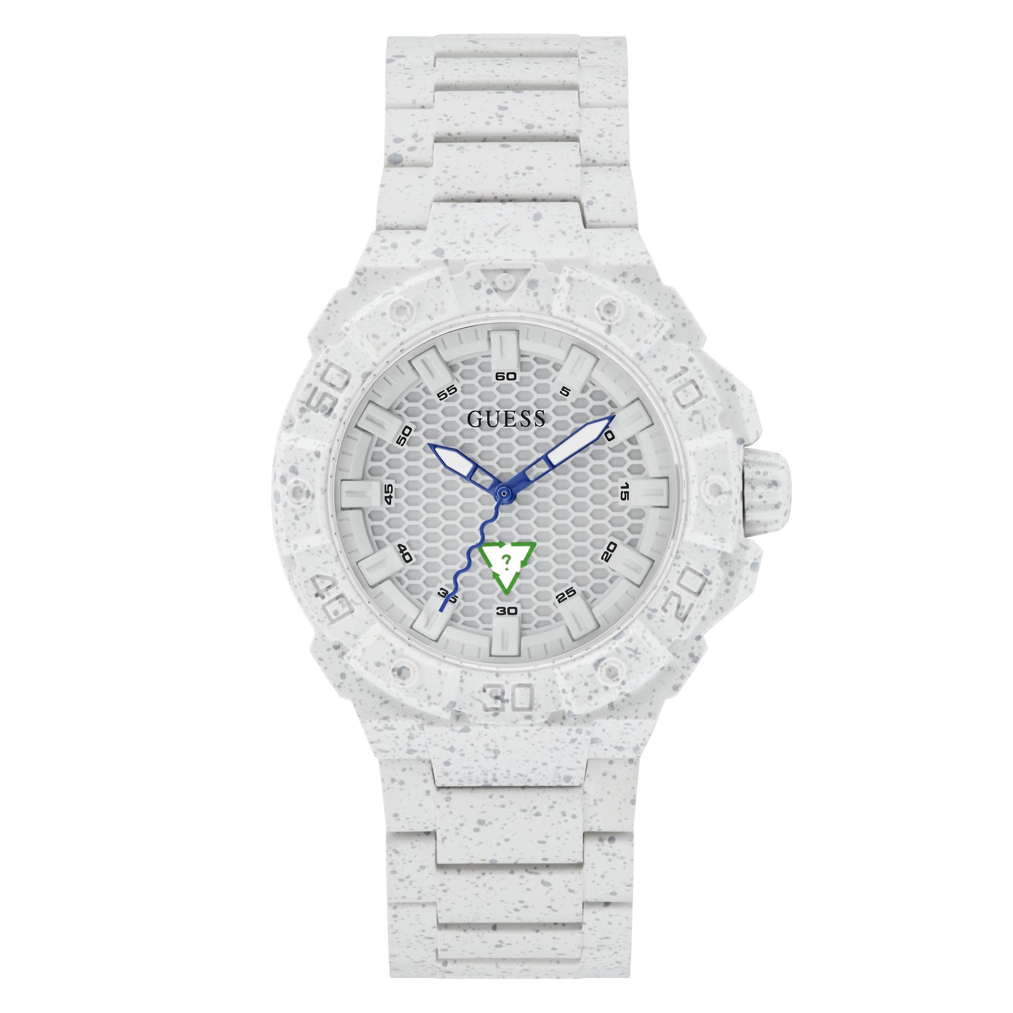 Foto 2 pulgar | Reloj Guess, Tamaño Mediano, 42 Mm, Correa Blanca, Esfera Blanca, Resistente Al Agua - Venta Internacional.