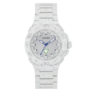 Foto 1 | Reloj Guess, Tamaño Mediano, 42 Mm, Correa Blanca, Esfera Blanca, Resistente Al Agua - Venta Internacional.