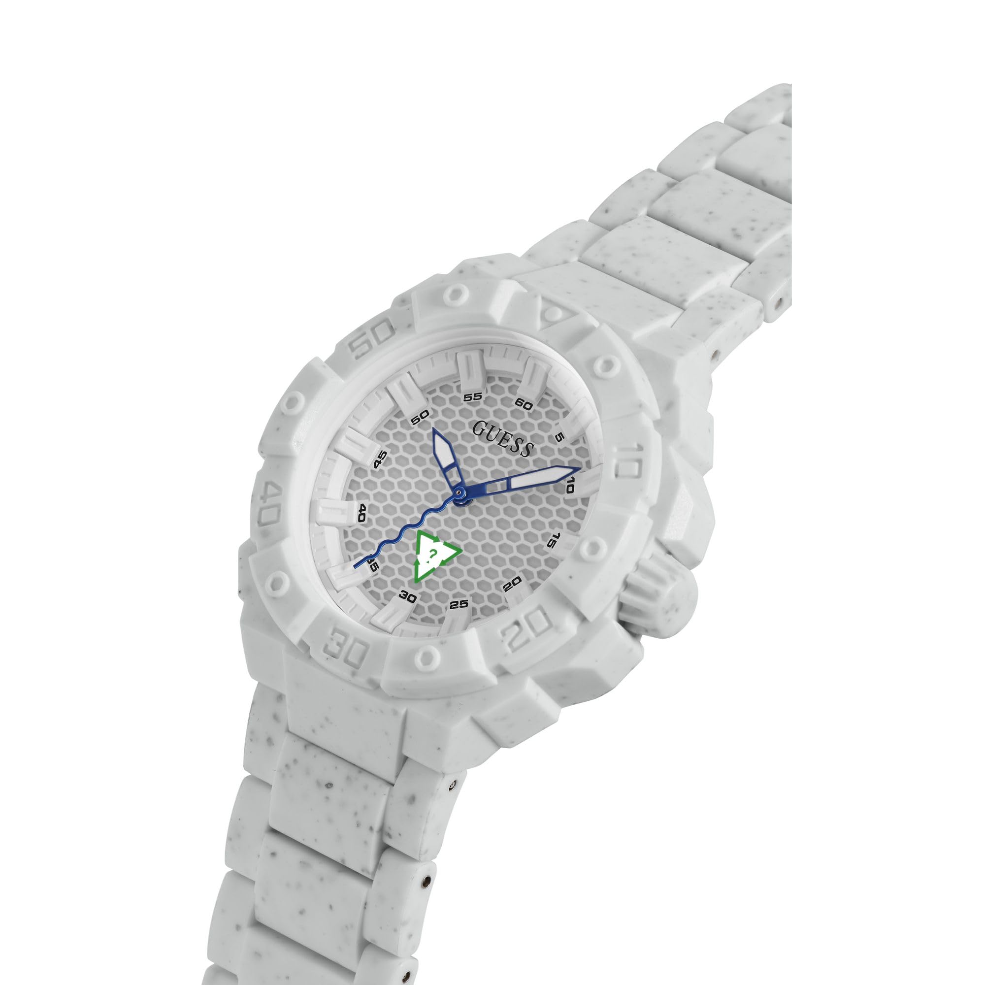 Foto 5 pulgar | Reloj Guess, Tamaño Mediano, 42 Mm, Correa Blanca, Esfera Blanca, Resistente Al Agua - Venta Internacional.