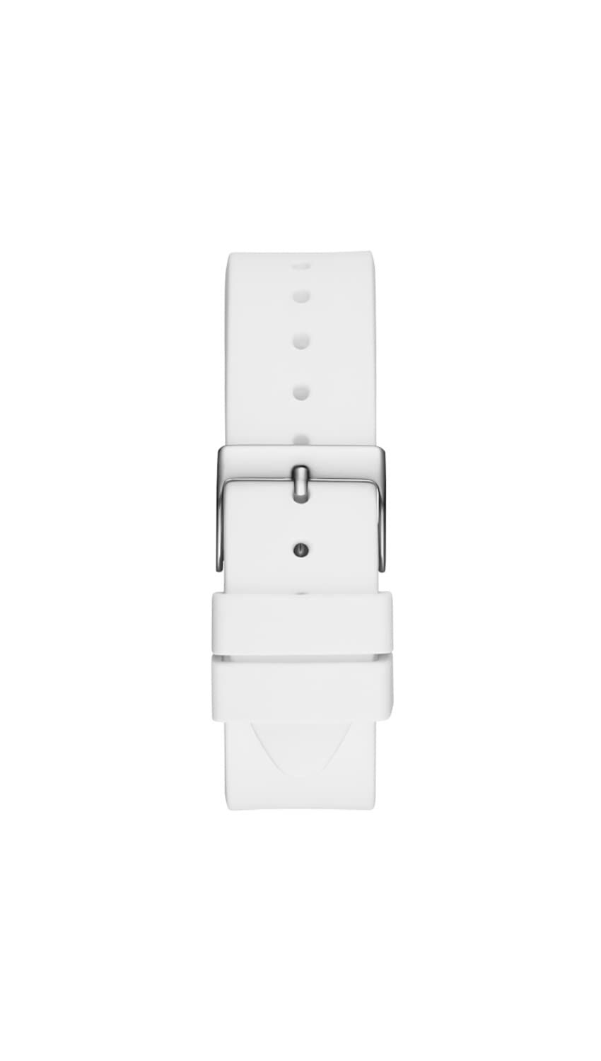 Foto 2 | Reloj Guess Para Mujer Con Correa De Silicona Blanca De 38 Mm Y Funda Plateada - Venta Internacional.