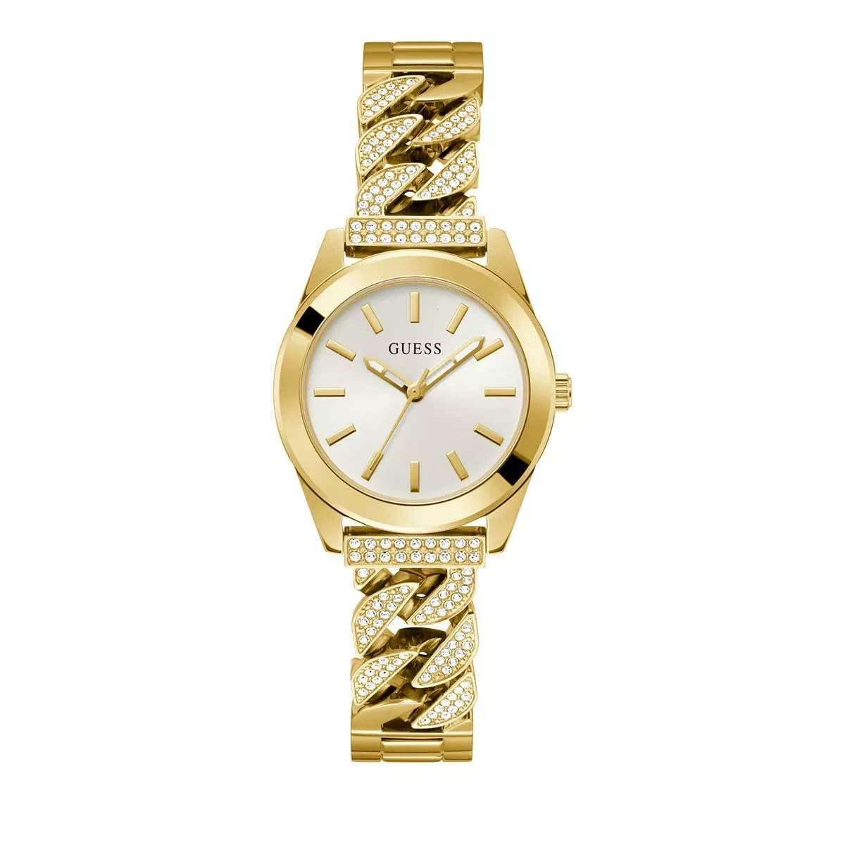 Reloj Guess Para Mujer En Tono Dorado Con Esfera Blanca Y Caja De 32 Mm - Venta Internacional.