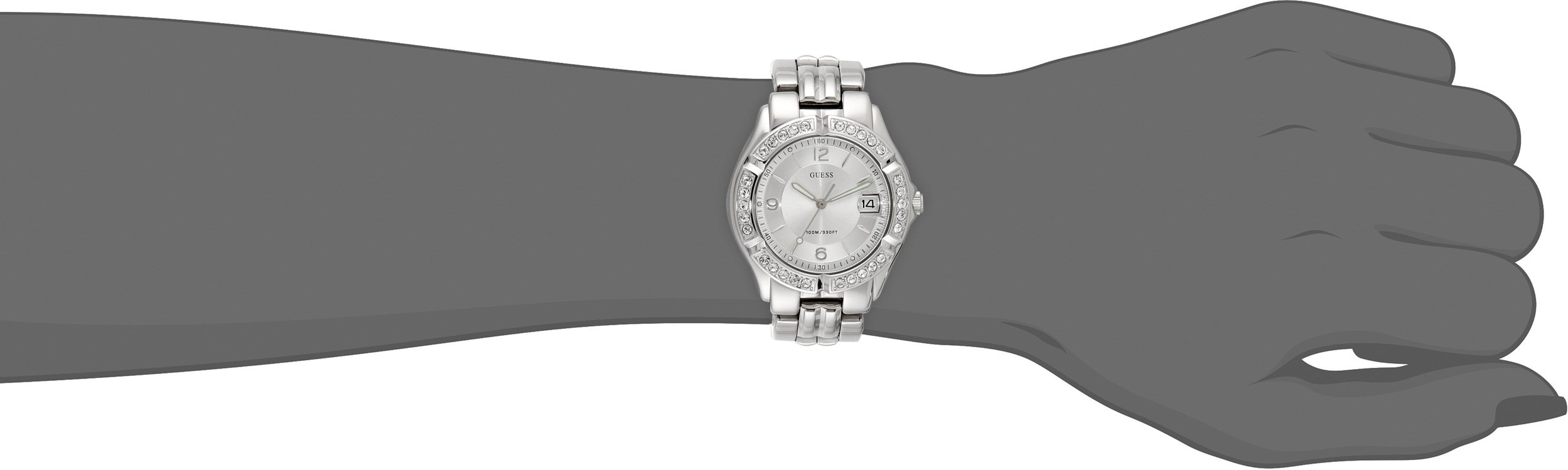 Foto 3 pulgar | Pulsera Plateada Con Fecha Para Mujer Watch Guess G75511m - Venta Internacional.