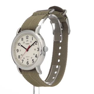 Foto 2 | Reloj Timex Weekender, Unisex, Caja Plateada De 38 Mm Y Esfera Color Crema - Venta Internacional.