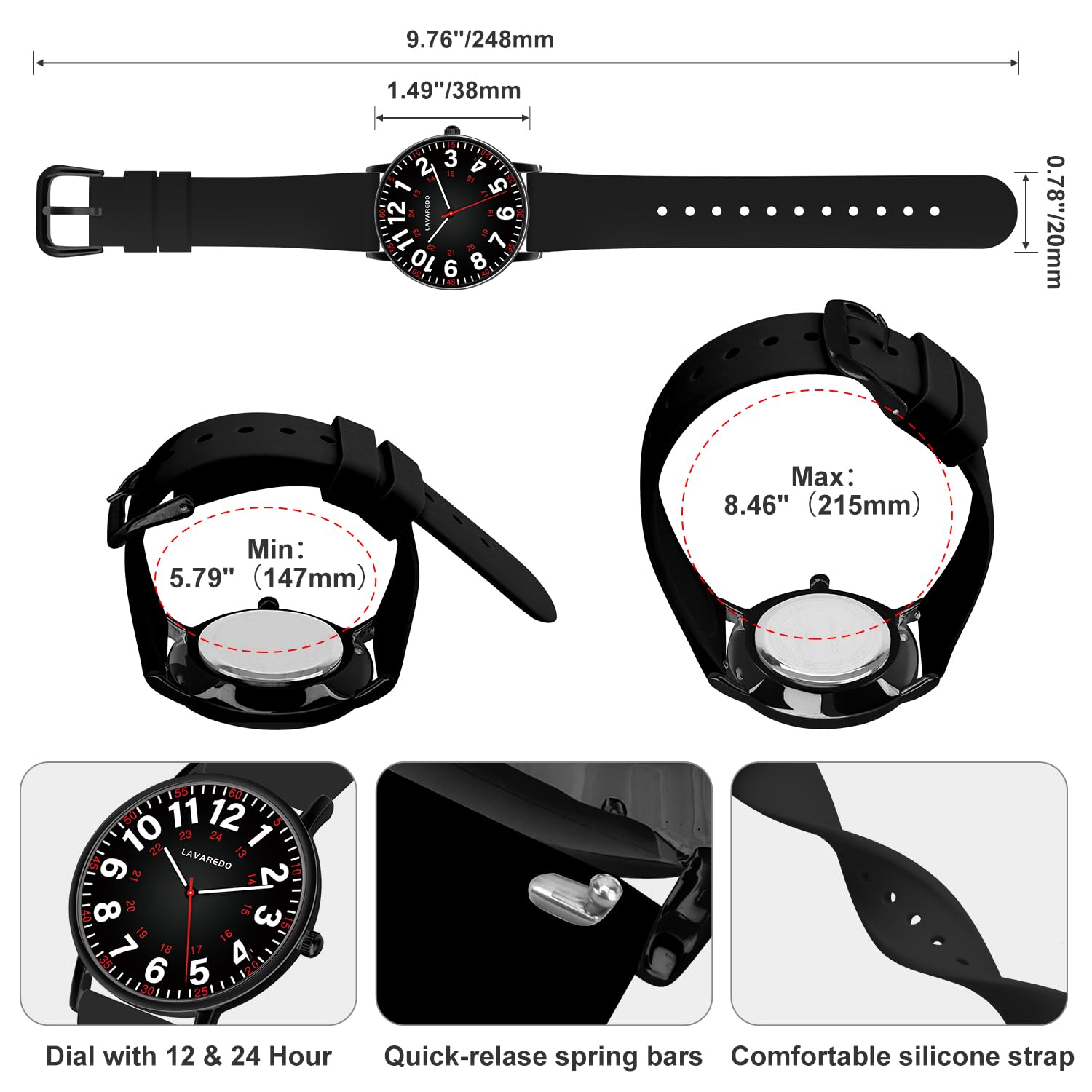 Foto 8 pulgar | Reloj Bomieux Nurse Watch Impermeable Para Enfermeras Y Médicos - Venta Internacional.