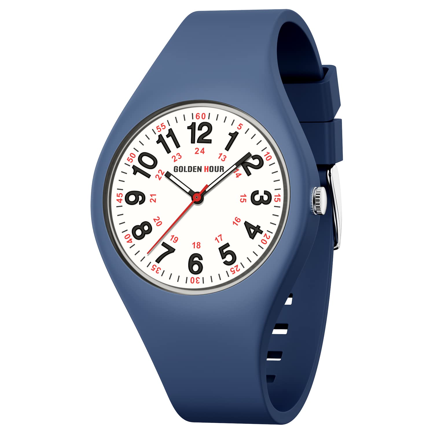 Reloj Golden Hour, Impermeable, Deportivo, Analógico, Unisex, Azul Marino - Venta Internacional.