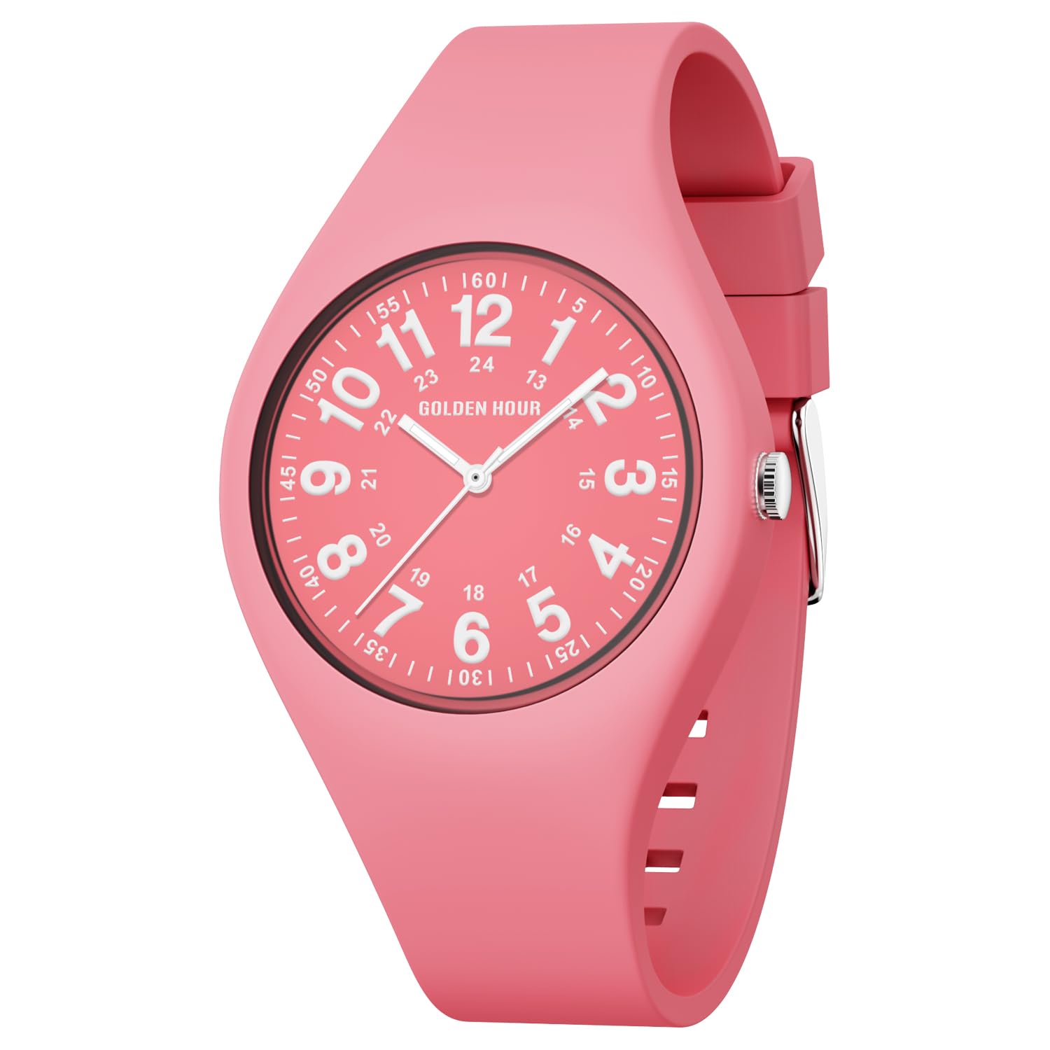 Reloj Golden Hour, Impermeable, Deportivo, Analógico, Unisex, Rosa - Venta Internacional. $1,194