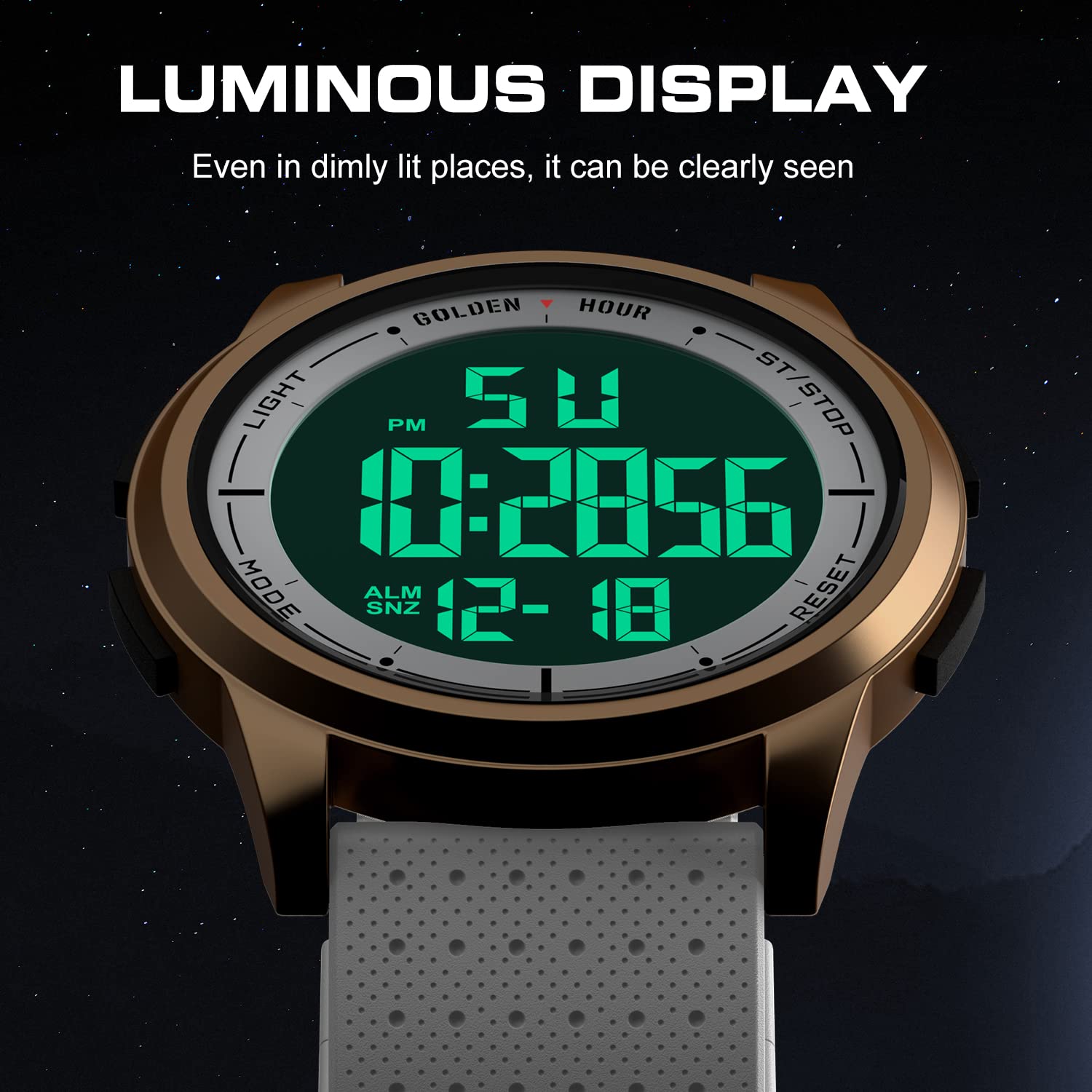 Foto 5 | Reloj Digital Ultrafino E Impermeable Golden Hour Para Hombre - Venta Internacional.