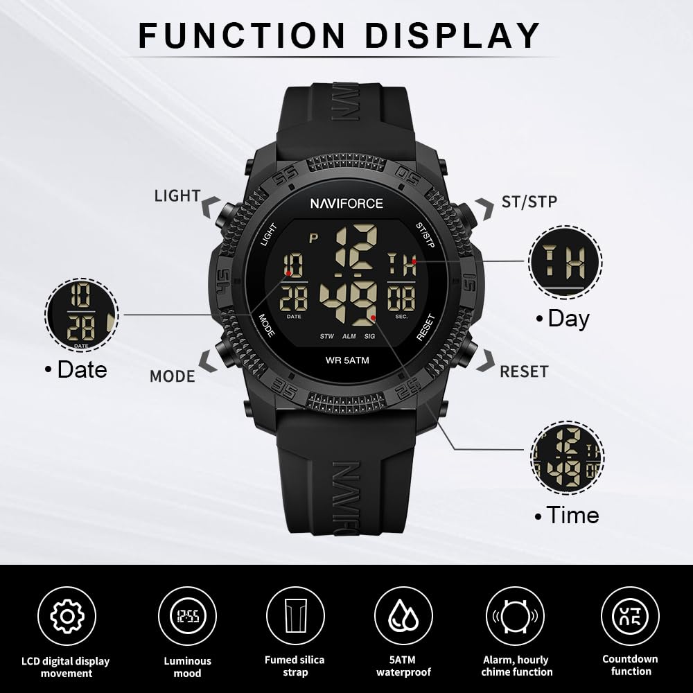 Foto 4 | Reloj Naviforce Sports Waterproof Digital Para Hombre Y Mujer - Venta Internacional.