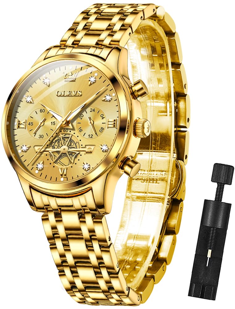 Reloj Olevs De Acero Inoxidable Con Diamantes De Lujo A La Moda Para Mujer - Venta Internacional. $1,429