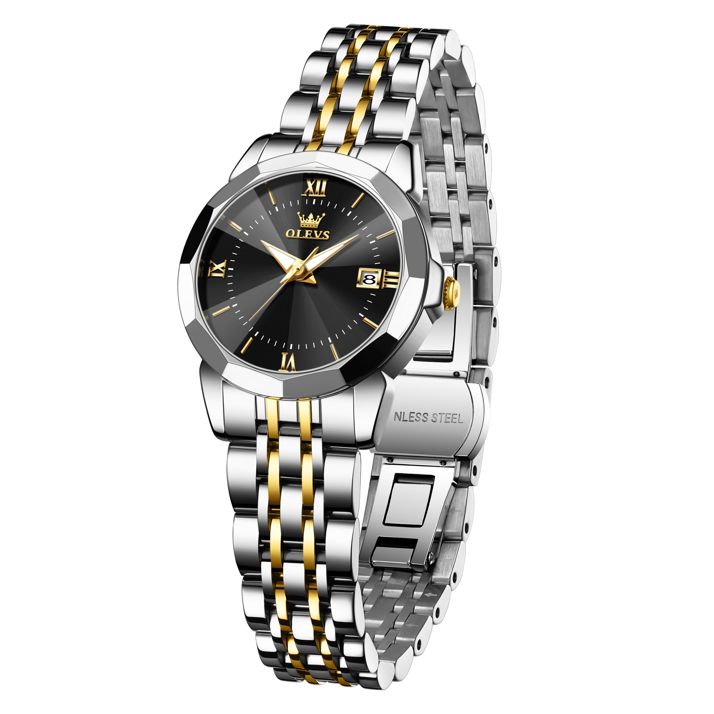 Reloj Olevs Fashion Date Calendar Para Mujer, Acero Inoxidable - Venta Internacional. $1,167