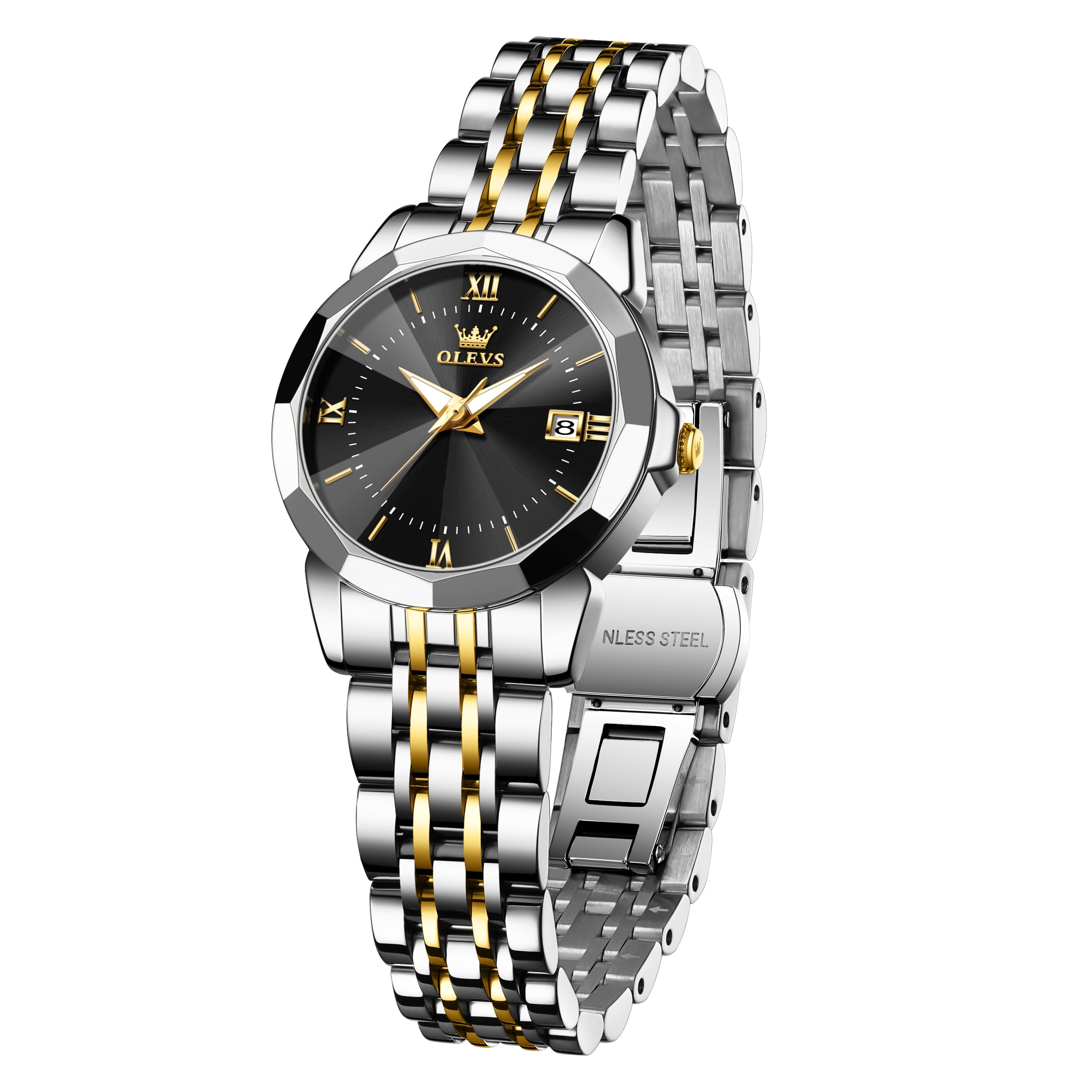 Reloj Olevs Fashion Date Calendar Para Mujer, Acero Inoxidable - Venta Internacional.