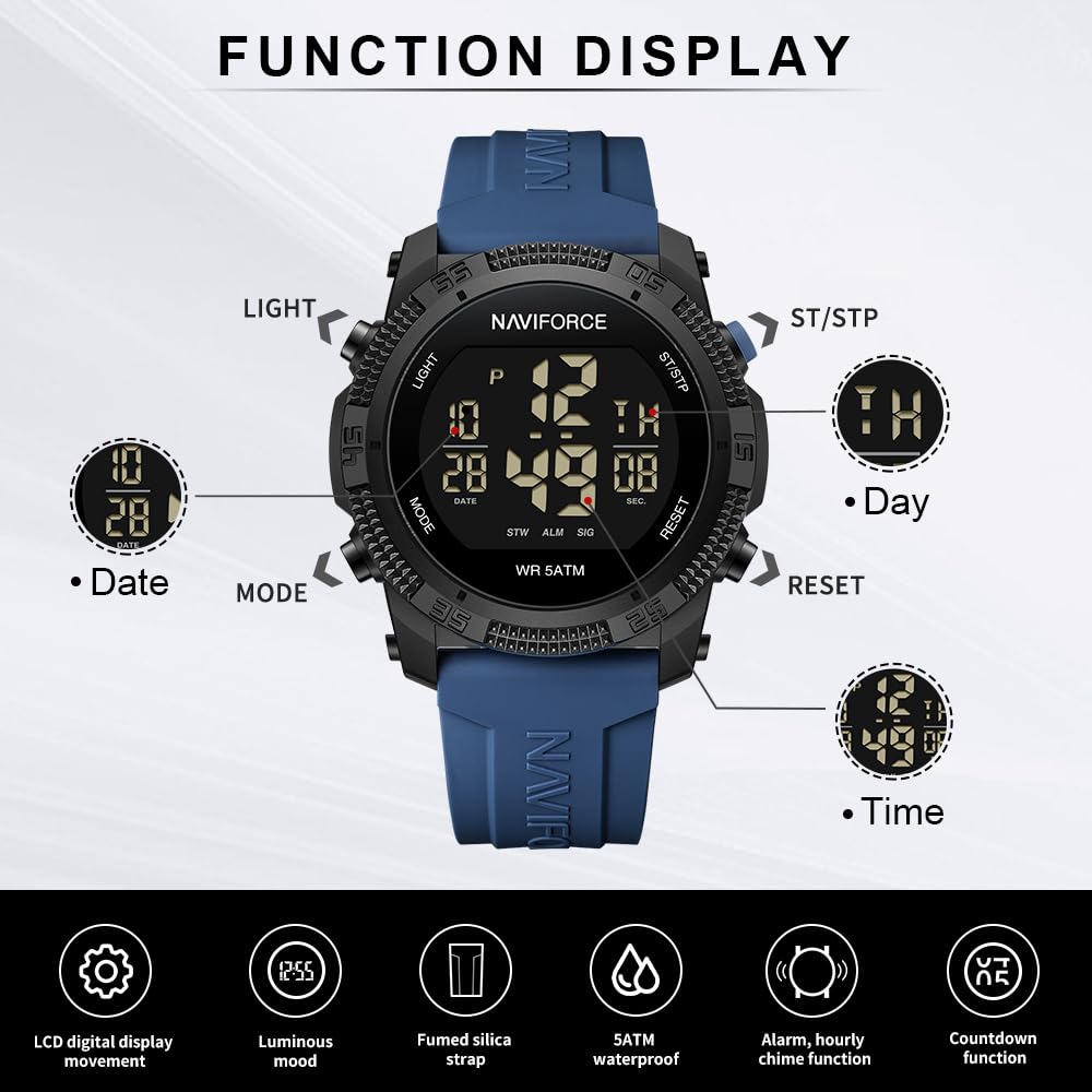 Foto 5 pulgar | Reloj Naviforce Sports Waterproof Digital para Hombre Y Mujer - Venta Internacional