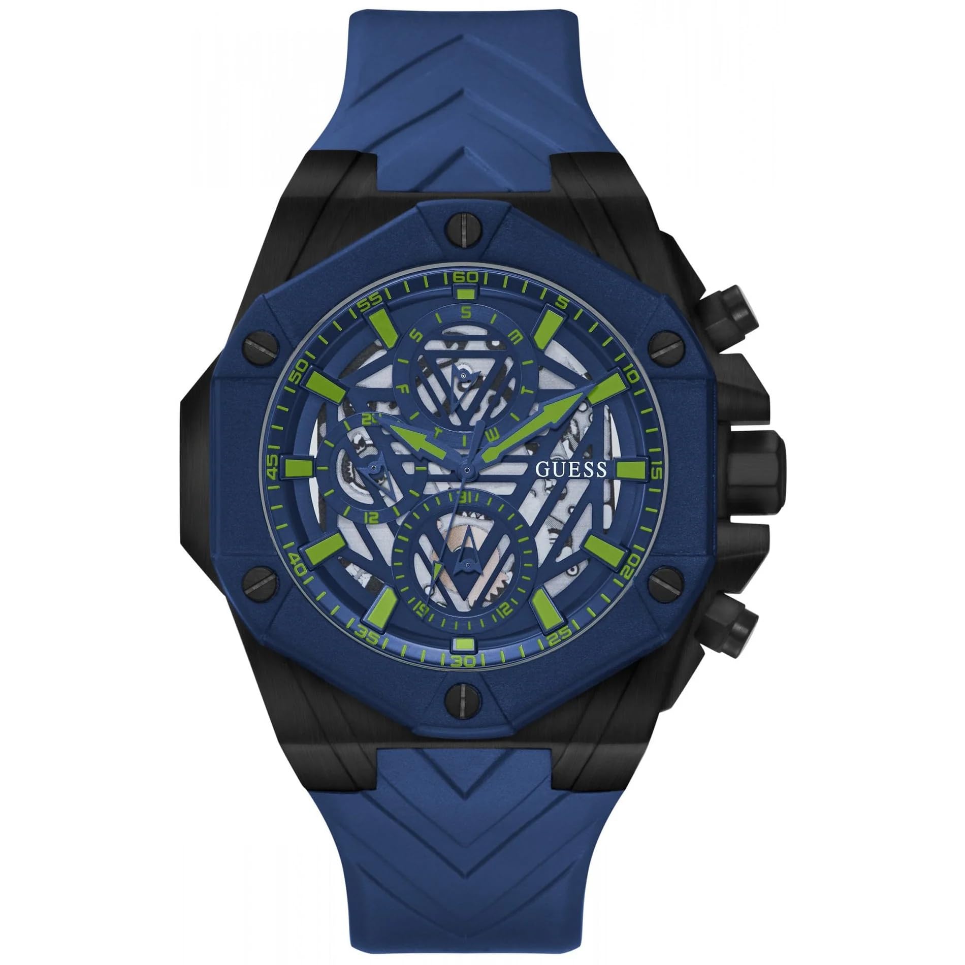 Foto 1 | Funda de Silicona Azul Watch Guess Fórmula Quartz para Mujer 47 Mm - Venta Internacional