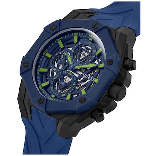 Foto 7 | Funda de Silicona Azul Watch Guess Fórmula Quartz para Mujer 47 Mm - Venta Internacional