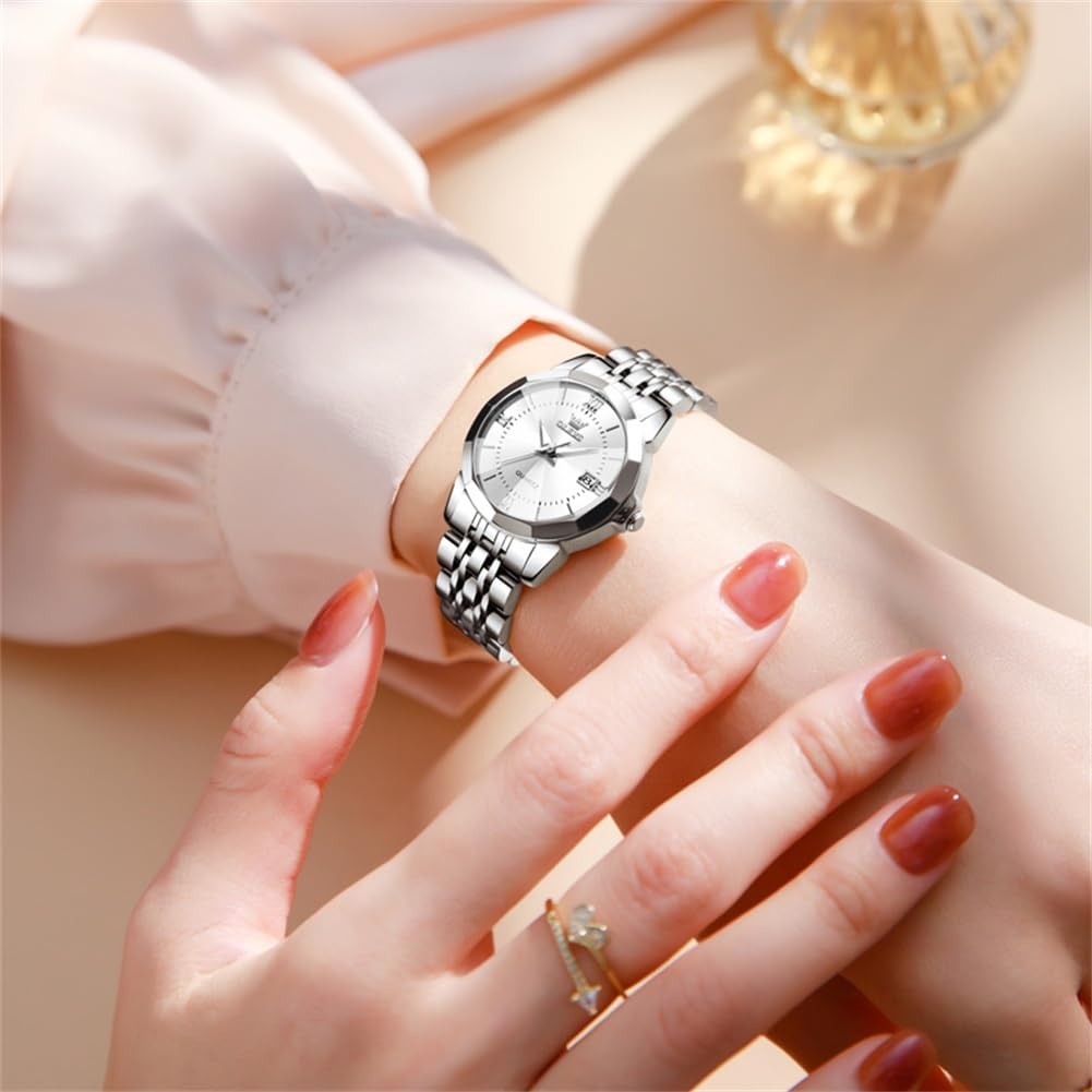 Foto 4 | Reloj Olevs Fashion Date Calendar Para Mujer, Acero Inoxidable - Venta Internacional.