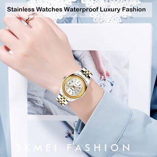 Foto 2 | Reloj Skmei Para Mujer Vestido De Acero Inoxidable Impermeable - Venta Internacional.