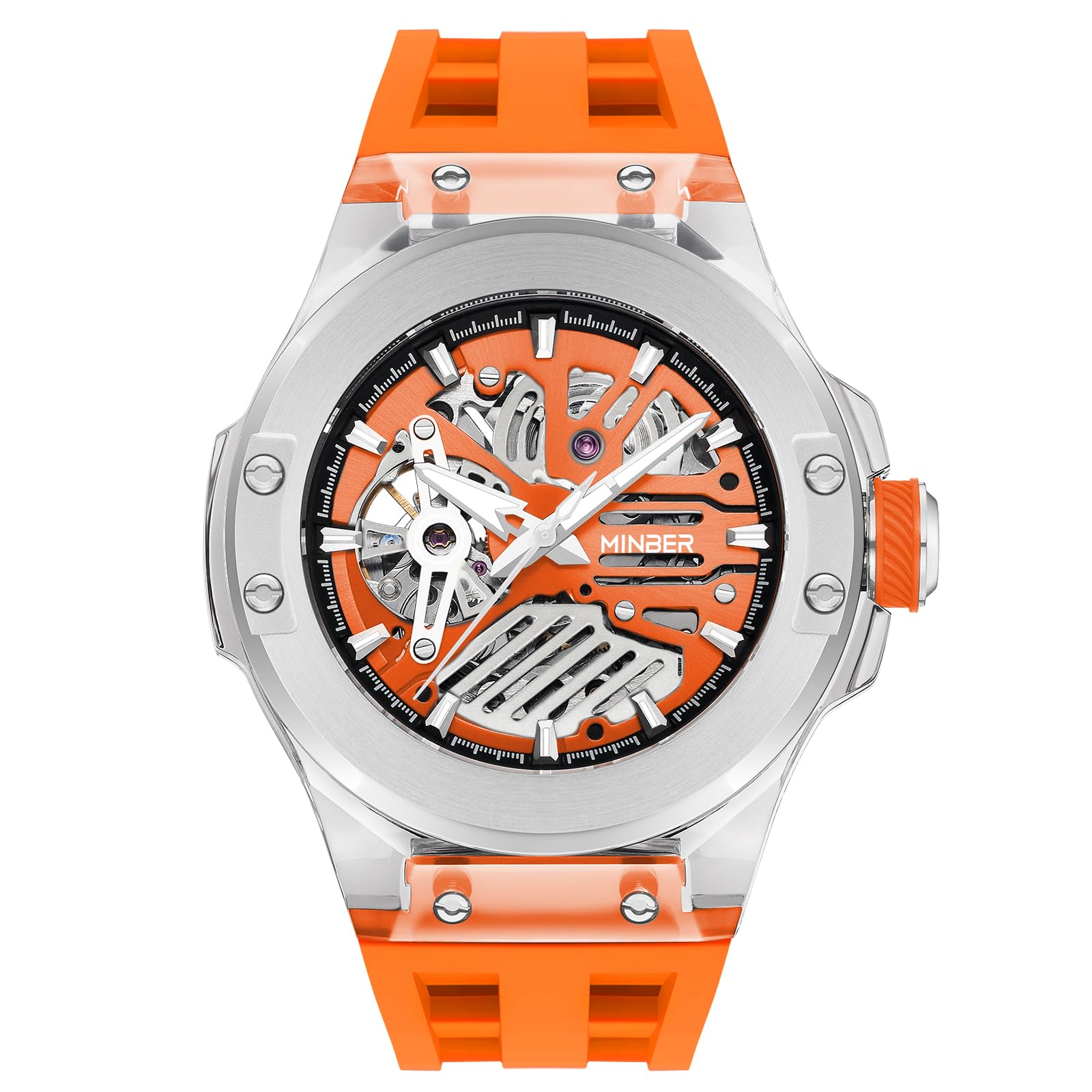 Reloj Minber Skeleton Automático Con Esfera De 46 Mm, 3 Atm, Impermeable Para Hombre - Venta Internacional.