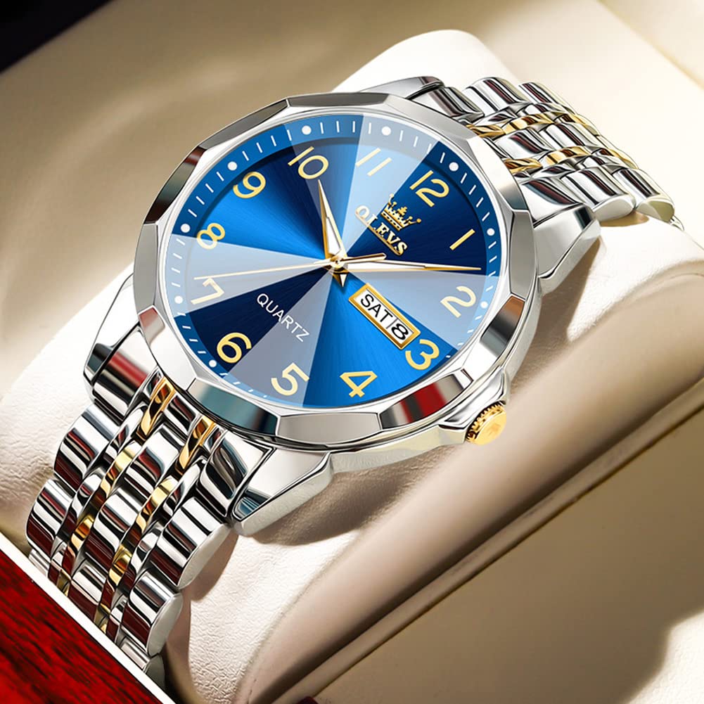 Foto 2 | Reloj Olevs De Acero Inoxidable De Lujo Unisex Con Esfera Grande Y Diamante - Venta Internacional.