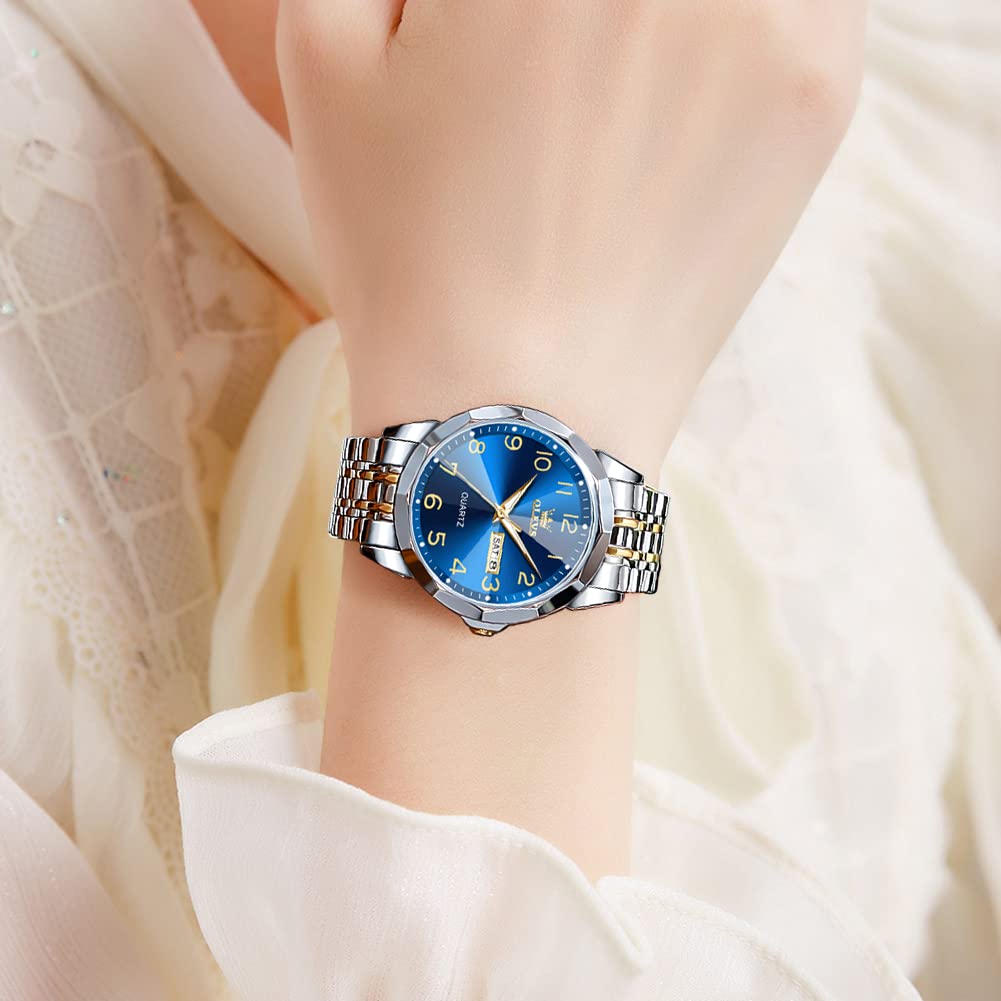 Foto 3 | Reloj Olevs De Acero Inoxidable De Lujo Unisex Con Esfera Grande Y Diamante - Venta Internacional.