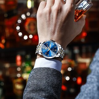 Foto 4 | Reloj Olevs De Acero Inoxidable De Lujo Unisex Con Esfera Grande Y Diamante - Venta Internacional.
