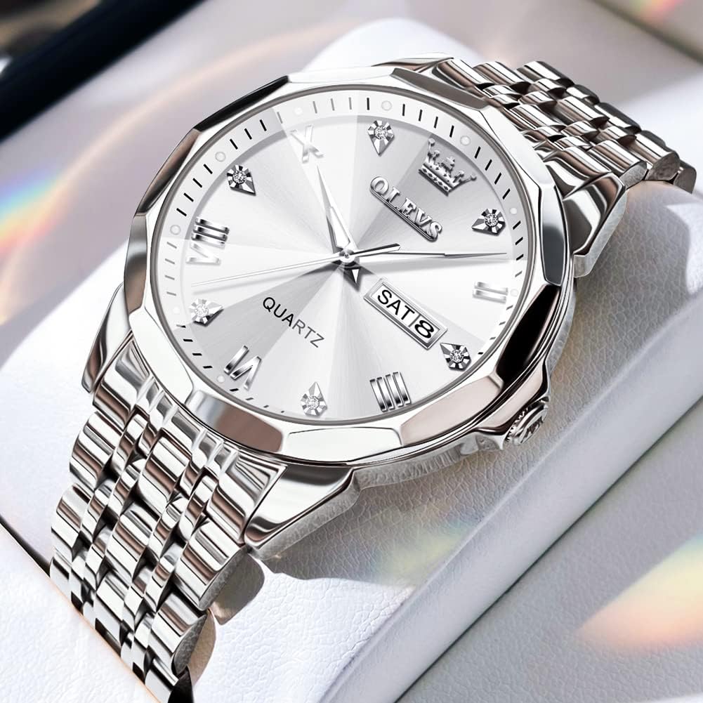 Foto 3 pulgar | Reloj Olevs Big Face - Vestido De Lujo Unisex Con Forma De Diamante, Impermeable - Venta Internacional.
