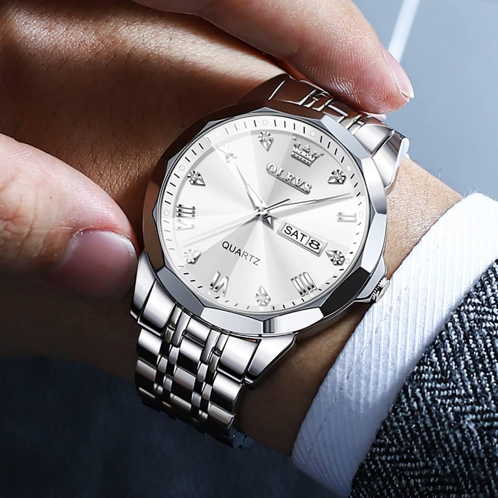 Foto 6 pulgar | Reloj Olevs Big Face - Vestido De Lujo Unisex Con Forma De Diamante, Impermeable - Venta Internacional.