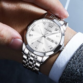 Foto 5 | Reloj Olevs Big Face - Vestido De Lujo Unisex Con Forma De Diamante, Impermeable - Venta Internacional.