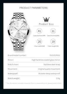 Foto 6 | Reloj Olevs Big Face - Vestido De Lujo Unisex Con Forma De Diamante, Impermeable - Venta Internacional.