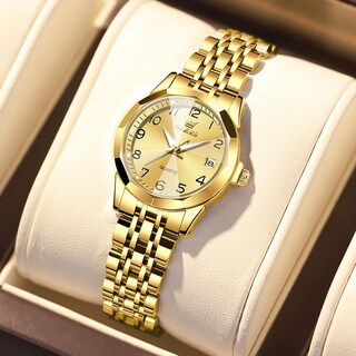 Foto 3 | Reloj Olevs Para Mujer, Acero Inoxidable, Dorado Y Plateado, Resistente Al Agua - Venta Internacional.