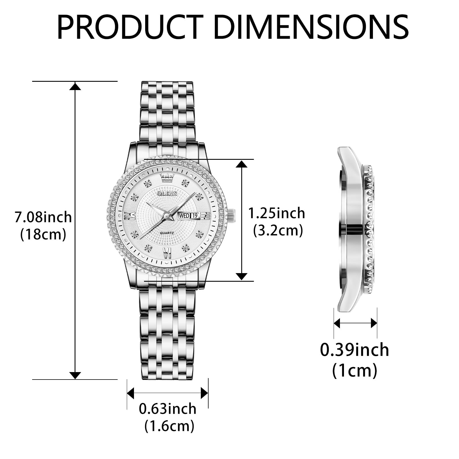 Foto 7 pulgar | Reloj Olevs Para Mujer, Acero Inoxidable Plateado, Resistente Al Agua - Venta Internacional.