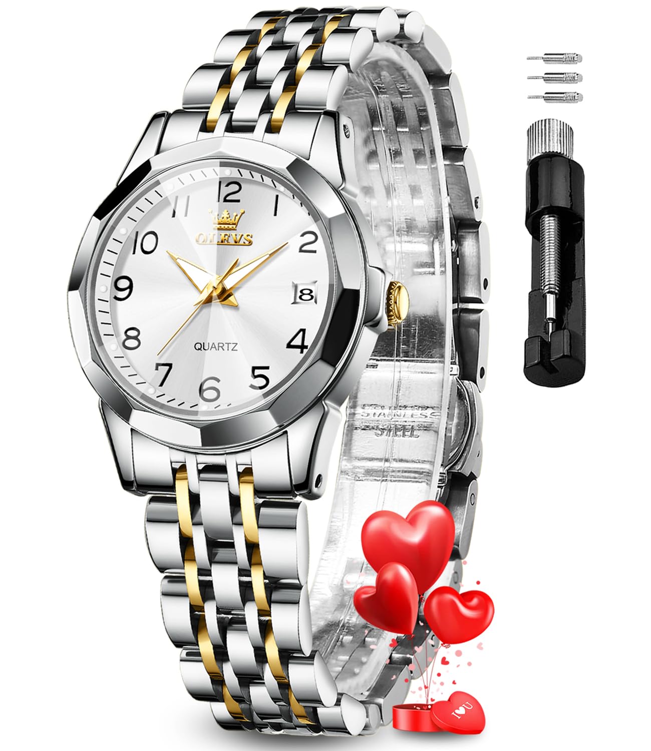 Foto 2 pulgar | Reloj Olevs White Fashion Dress Diamond Para Mujer - Venta Internacional.