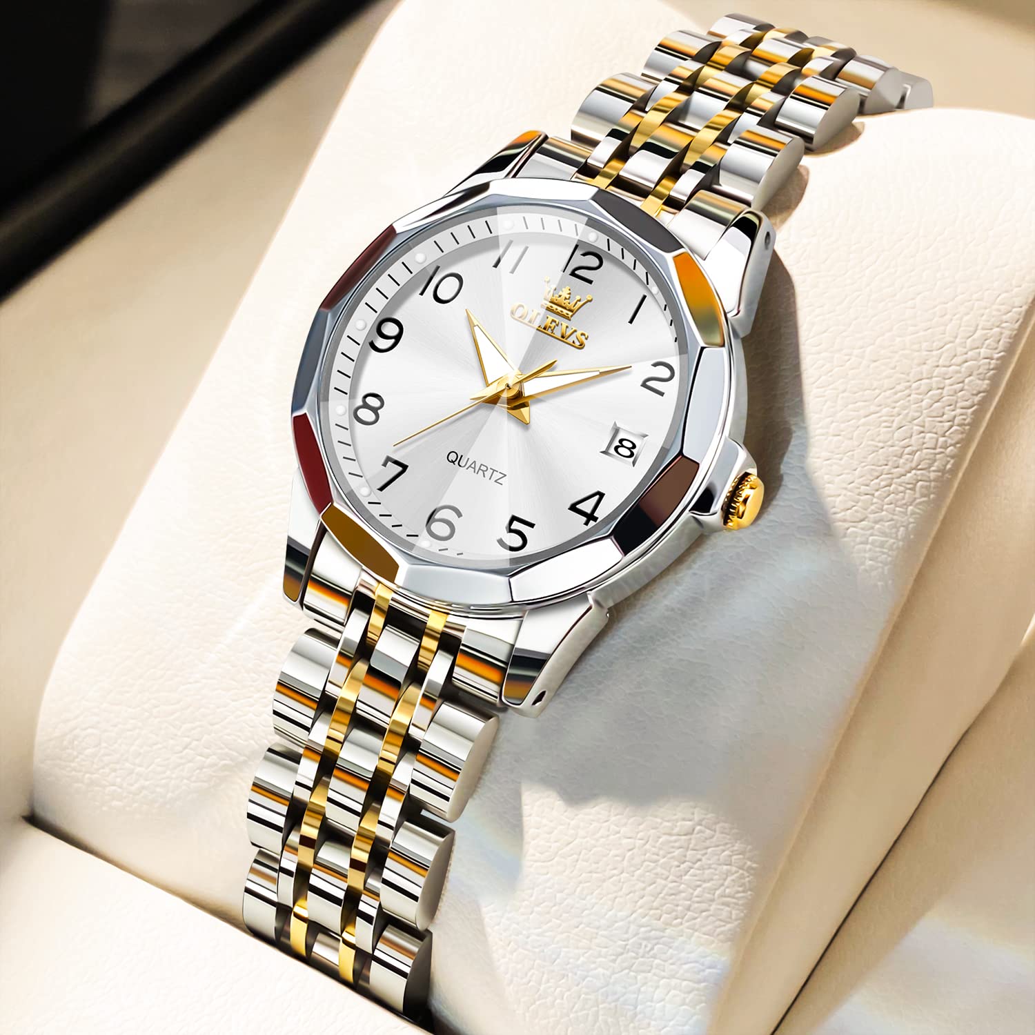 Foto 3 pulgar | Reloj Olevs White Fashion Dress Diamond Para Mujer - Venta Internacional.