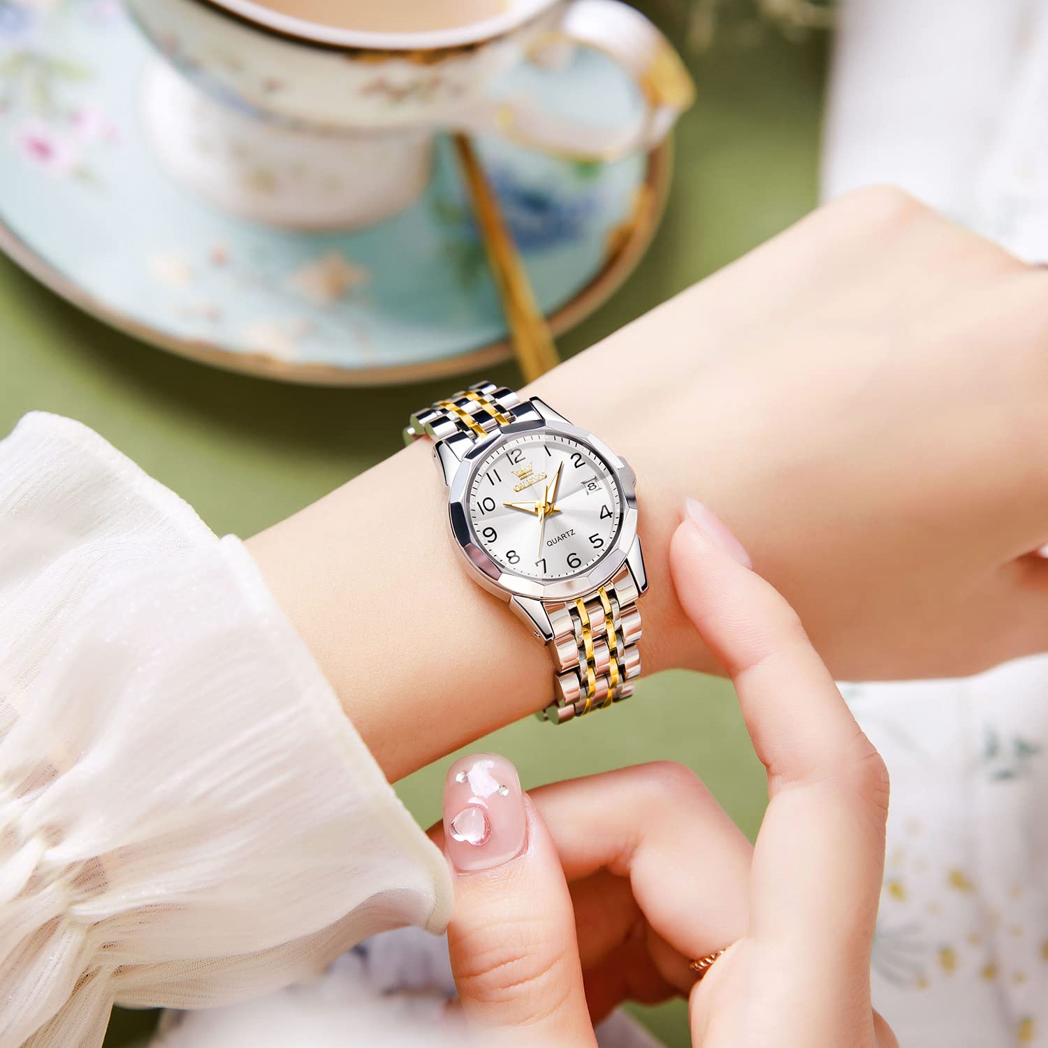 Foto 4 pulgar | Reloj Olevs White Fashion Dress Diamond Para Mujer - Venta Internacional.